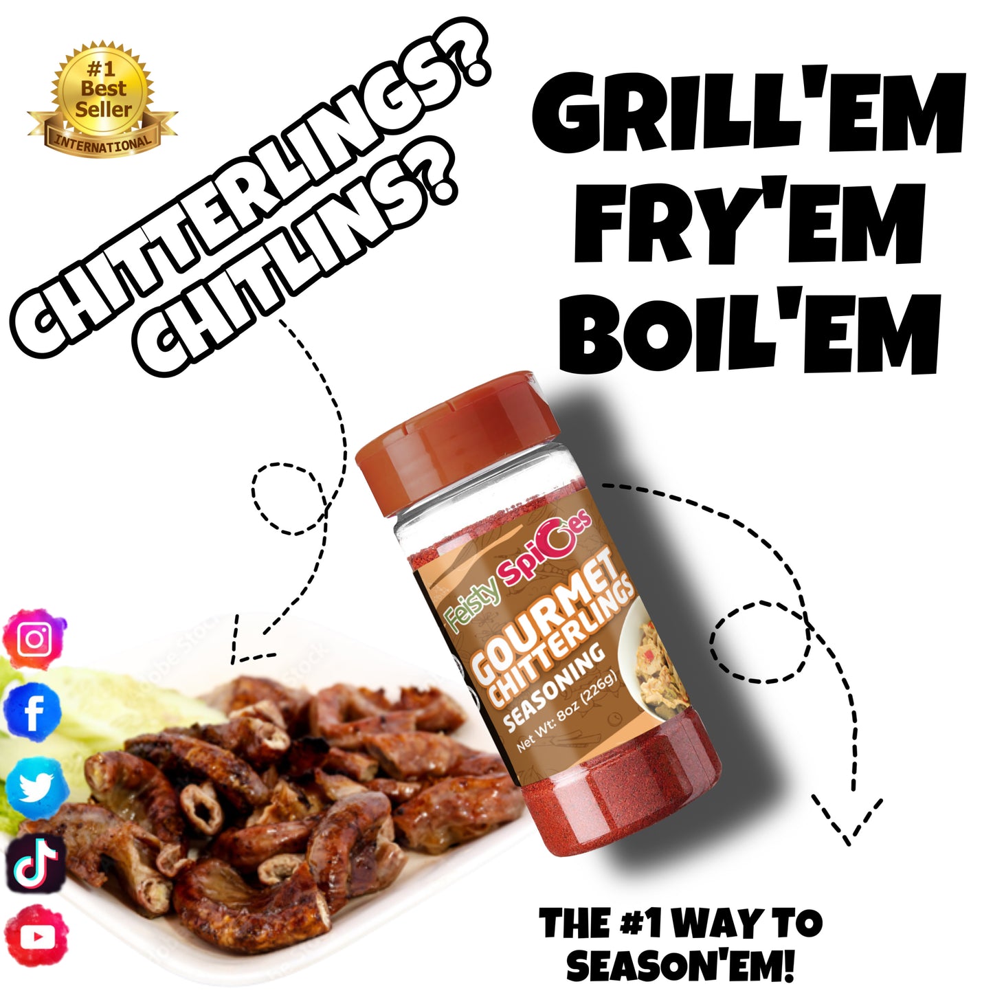 Feisty Spices Gourmet Chitterlings Seasoning-Spicy (Mild)