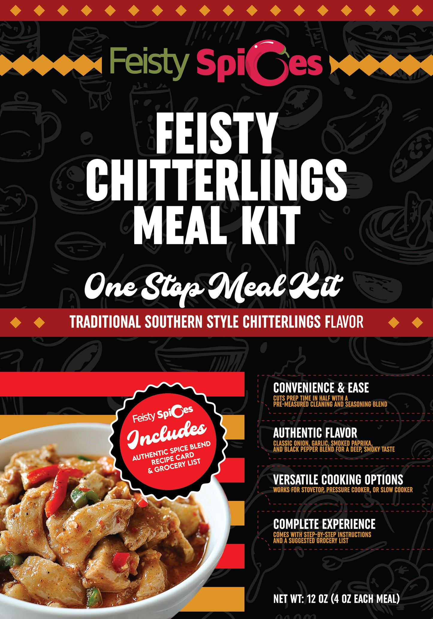 Feisty Spices Gourmet Chitterlings One Stop Meal Kit