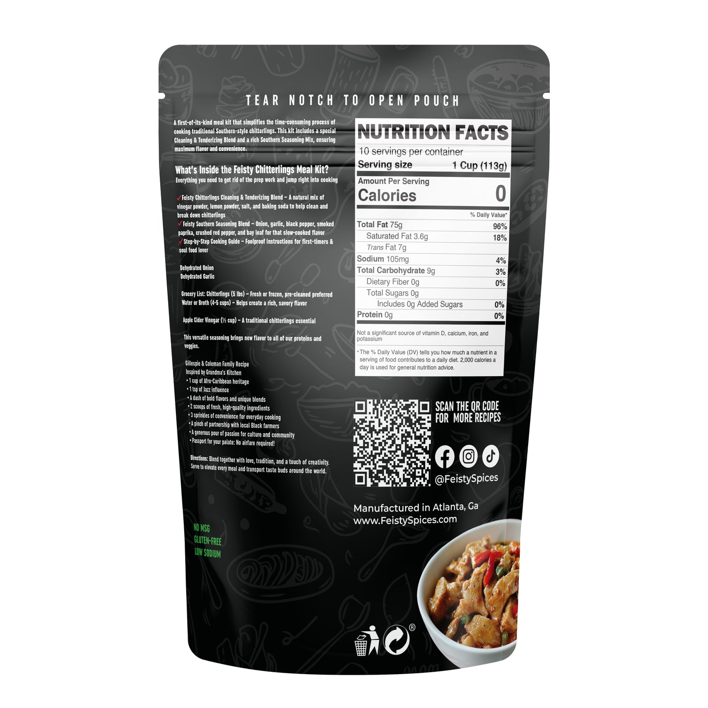 Feisty Spices Gourmet Chitterlings One Stop Meal Kit