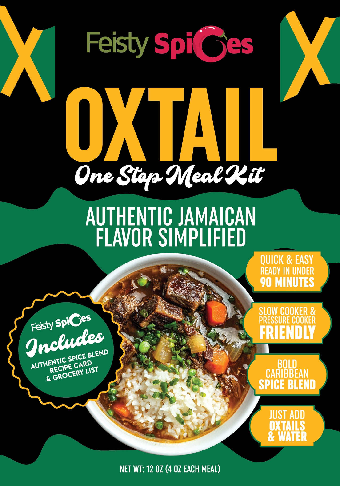 Feisty Spices Oxtail One Stop Meal Kit, 12 oz