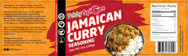 Jamaican Curry Seasoning, 8oz-Caribbean Spice Delight
