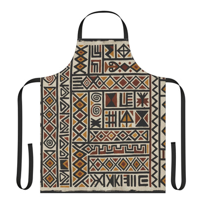 Tribal Geo Pattern Apron — Rustic African-Inspired Kitchen Apron