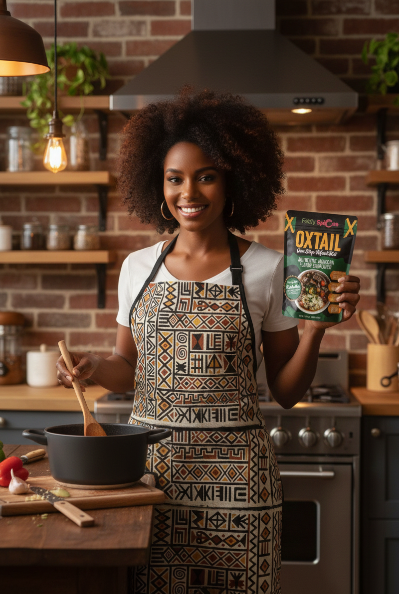 Tribal Geo Pattern Apron — Rustic African-Inspired Kitchen Apron