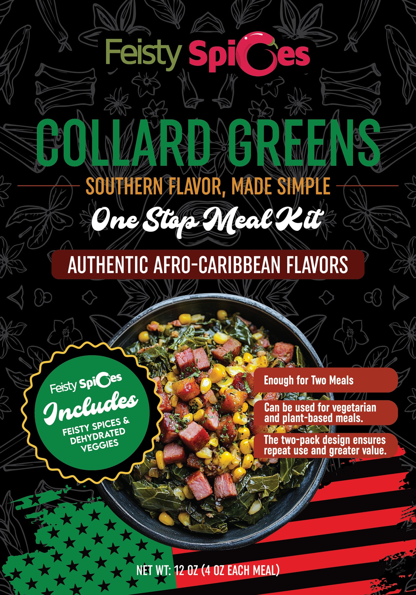Feisty Spices Collard Greens One Stop Meal Kit