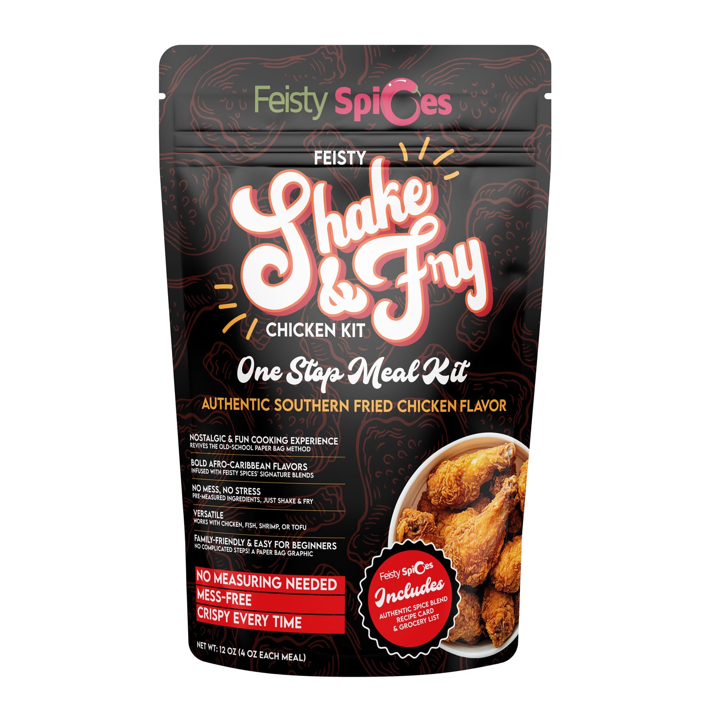 Feisty Spices Shake and Fry One Stop Meal Kit, 12 oz