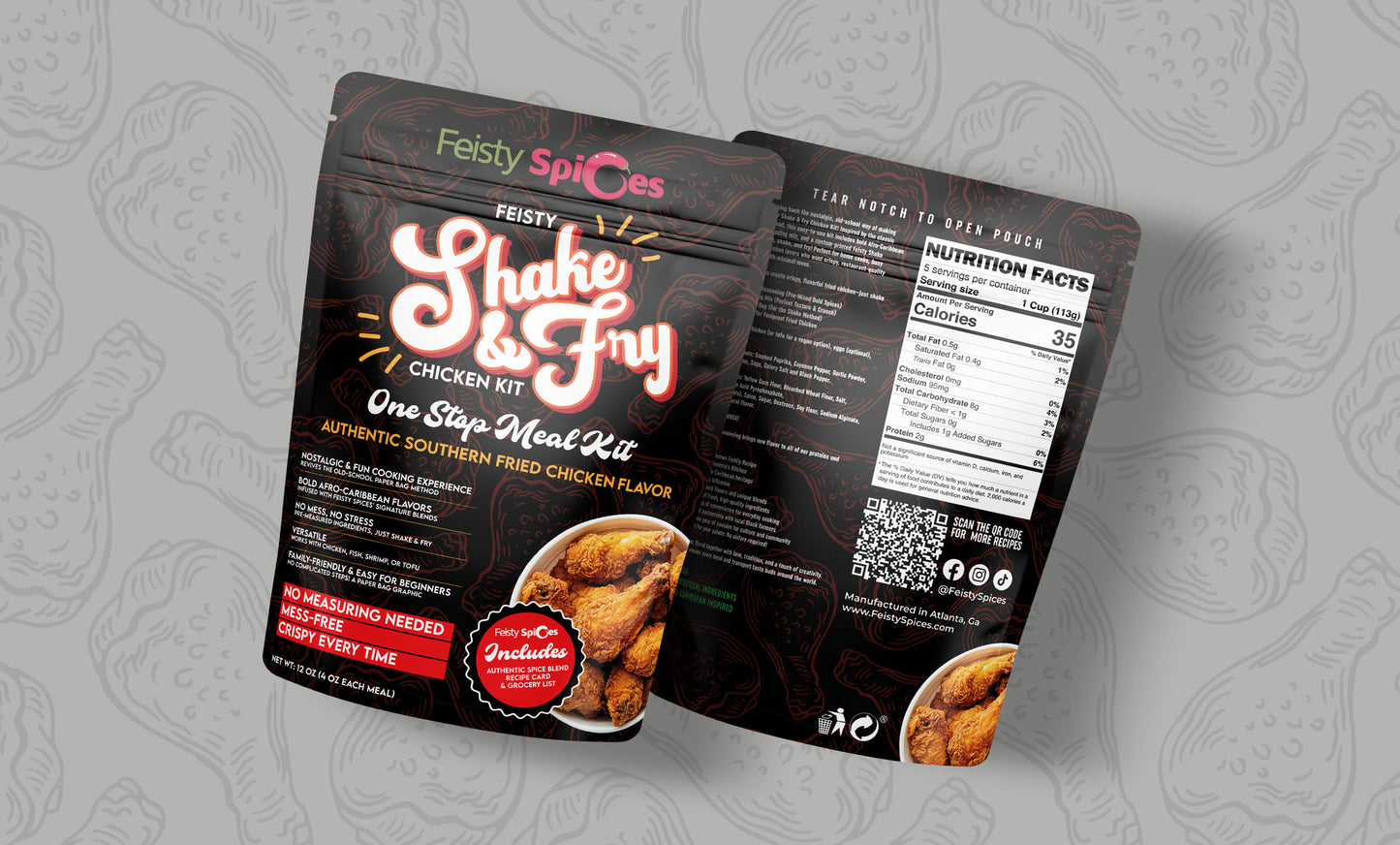 Feisty Spices Shake and Fry One Stop Meal Kit, 12 oz