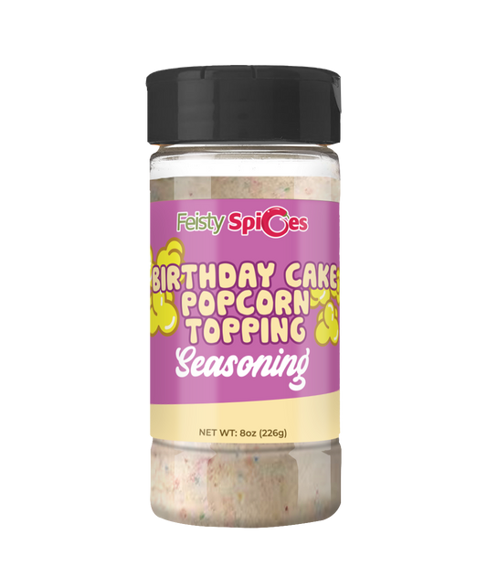 Feisty Spices Birthday Cake Popcorn and Ice Cream Seasoning (Topping) with Glitter, 8 oz Bottle