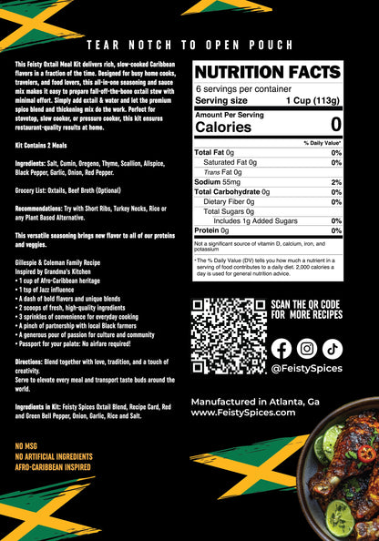Feisty Spices Oxtail One Stop Meal Kit, 12 oz