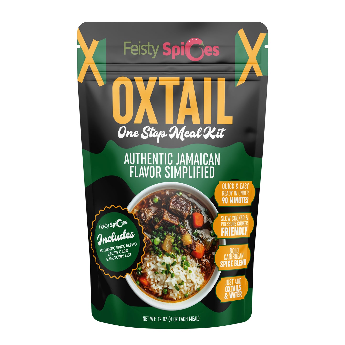 Feisty Spices Oxtail One Stop Meal Kit, 12 oz